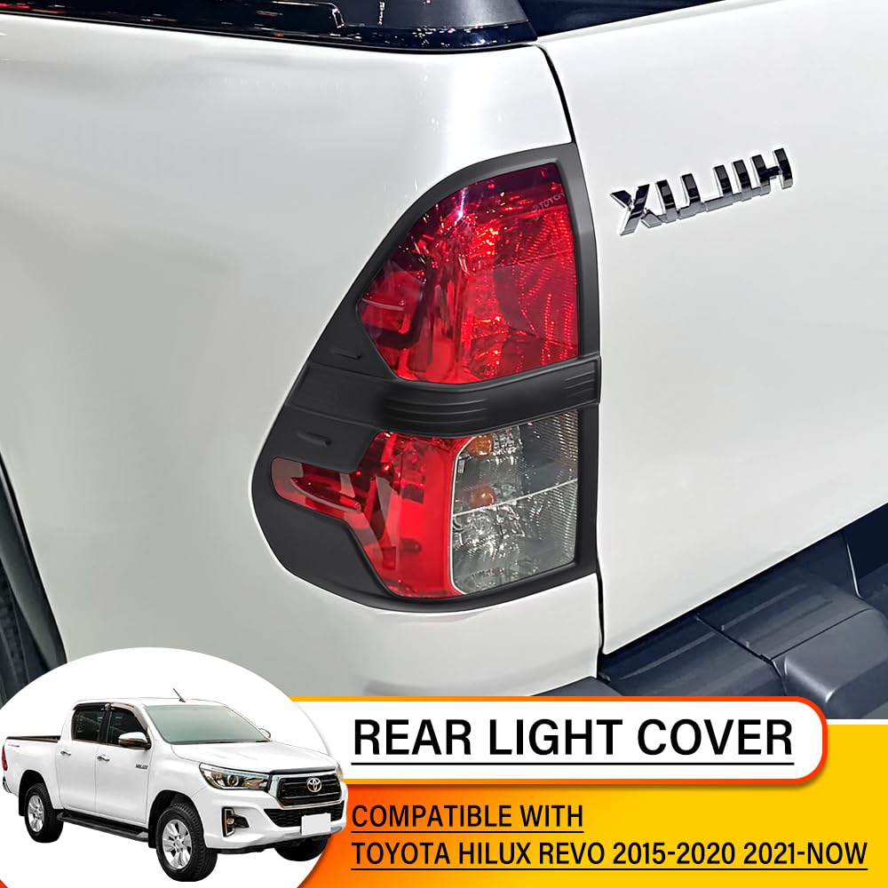 Funda de luz trasera para Toyota Hilux 2015-2020 y 2021-2024 Modelo base Hilux AN110 AN120 AN130 Invincible Revo Rocco ABS Borde de luz