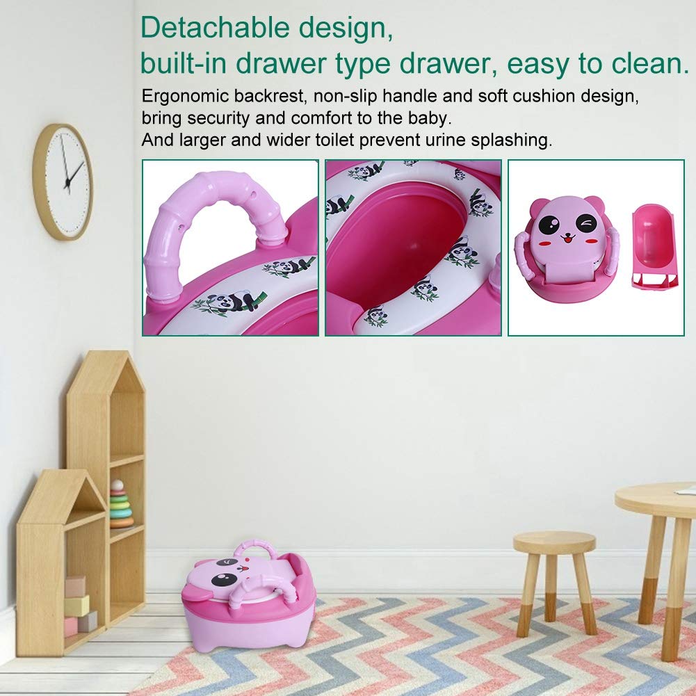 Simpatico Vasino per Bambini con Design Staccabile per Bambini Blu 14,2 X 9,1 X 12,2 Pollici (Roseo)