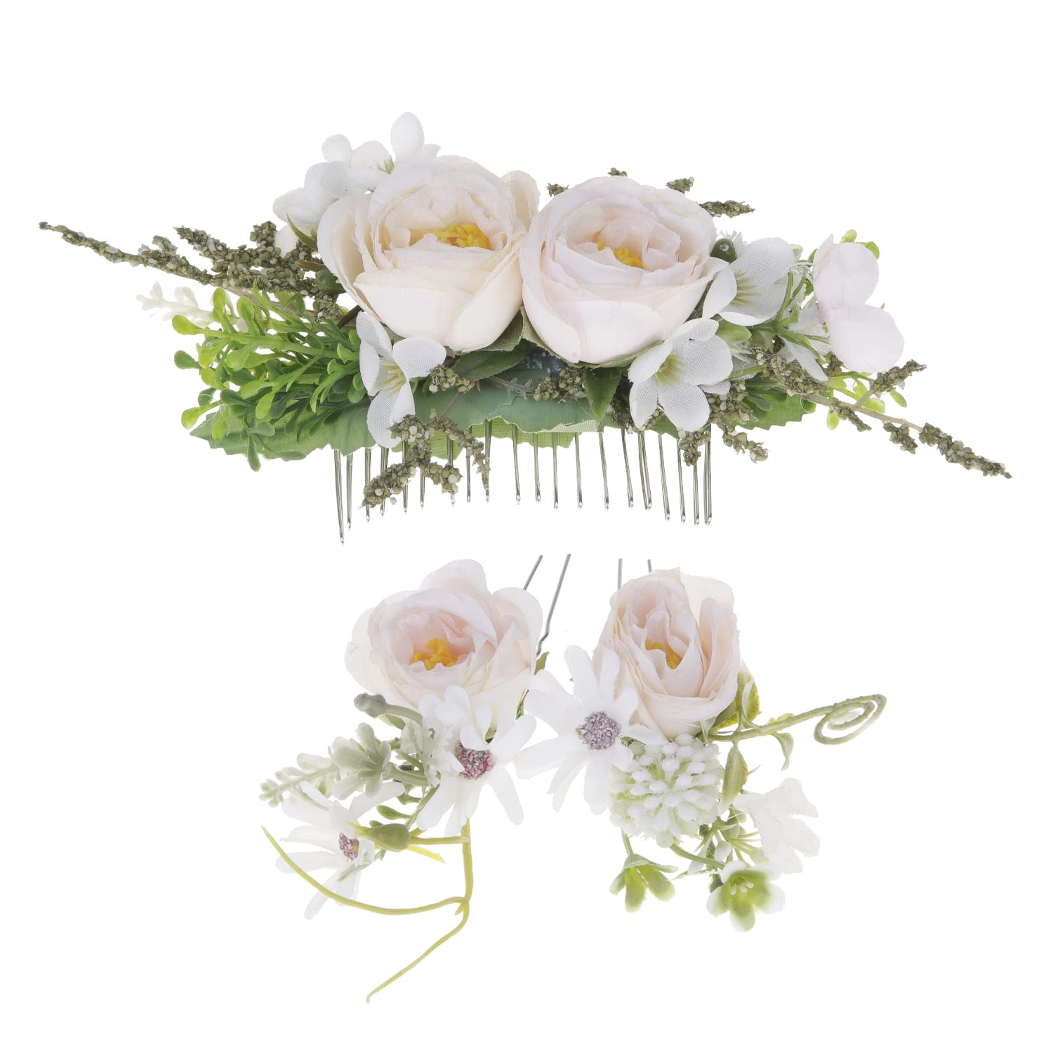 Yili Maizi Bride Wedding Flower Hair Comb Flower Girls Bridesmaids Hair Accessories Hair Piece for Women and Girls