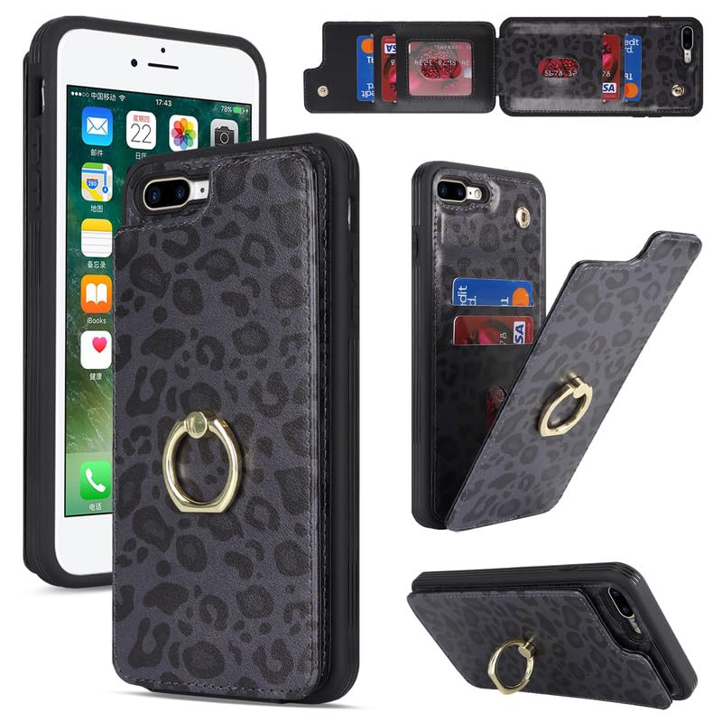 Custodia Portafoglio In Pelle PU Per IPhone 7 Plus/8 Plus – Con Slot Per Carte, Funzione Cavalletto E Antiurto – Colore Marrone Vintage - 4