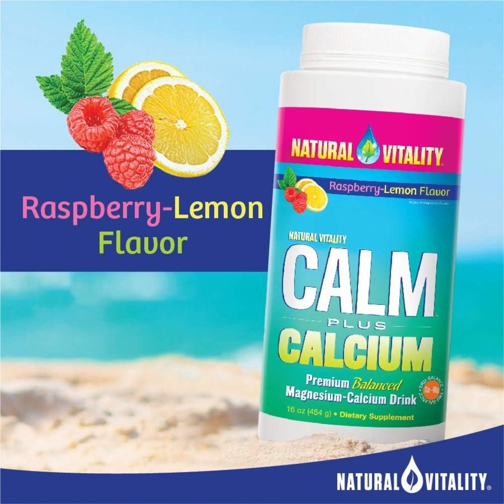 Natural Vitality Calm PLUS Calcium Supplement Powder, Raspberry Lemon