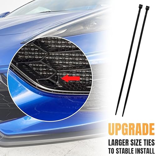 Miniatura 6 de 2 protectores de radiador exterior frontal, rejilla de ventilación de aluminio, cubierta protectora de panal de abeja para Corvette C8 C8 .R 2020