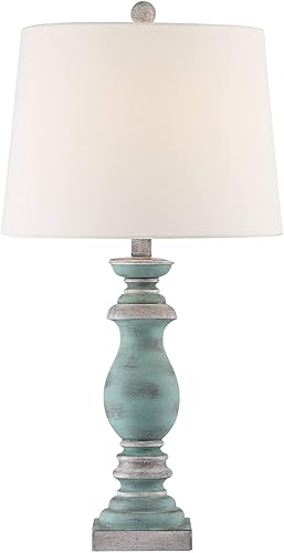 Miniatura 7 de Regency Hill Patsy - Juego de 2 lámparas de mesa de 26 12 pulgadas de alto, estilo rústico y tradicional, con WiFi, enchufe inteligente, azul, gris,