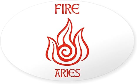 CafePress Fire Sign Symbol Astrology Aries Sticker Oval Car Bumper Sticker