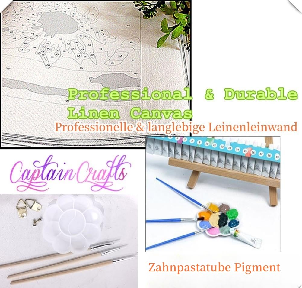 Malen Nach Zahlen Set Von Angels Craft – Traumhafte Schnurrhaare Auf 30x30 Cm Leinwand Für Anfänger & Kreative