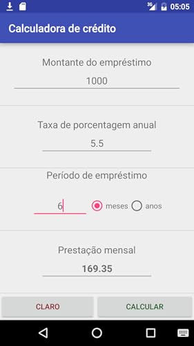Calculadora de crédito