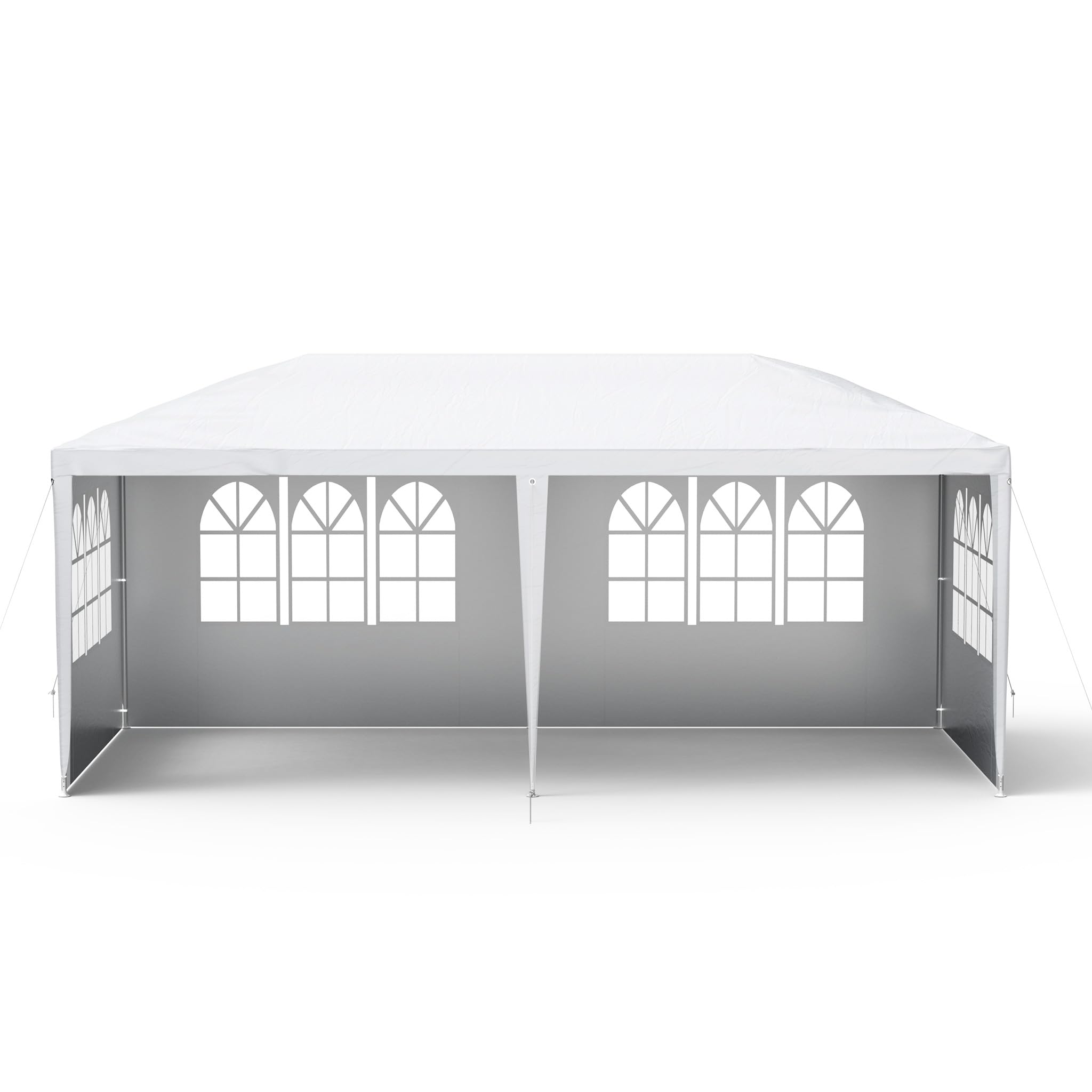 YUENFONG Pawilon składany 3 x 6 m, pawilon ogrodowy ze zdejmowanymi częściami bocznymi i dachem, stabilna pergola, wodoszczelny i wodoszczelny, namiot imprezowy do ogrodu, na taras i kemping, biały