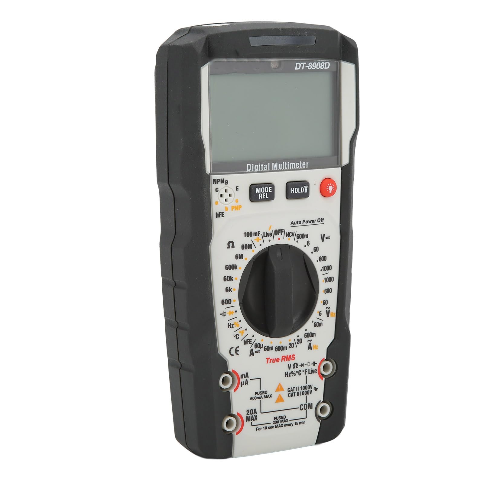 Multímetro Digital DT 8908D con Pantalla LCD Grande IP67 para Ingenieros Electricistas Uso Doméstico