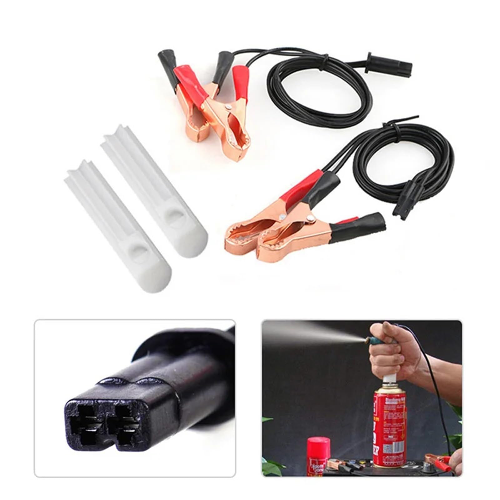 Auto voiture carburant nettoyage injecteur chasse d'eau nettoyant adaptateur de lavage ensemble d'outils buse outil Essence Buse Carburant(Deep Green)