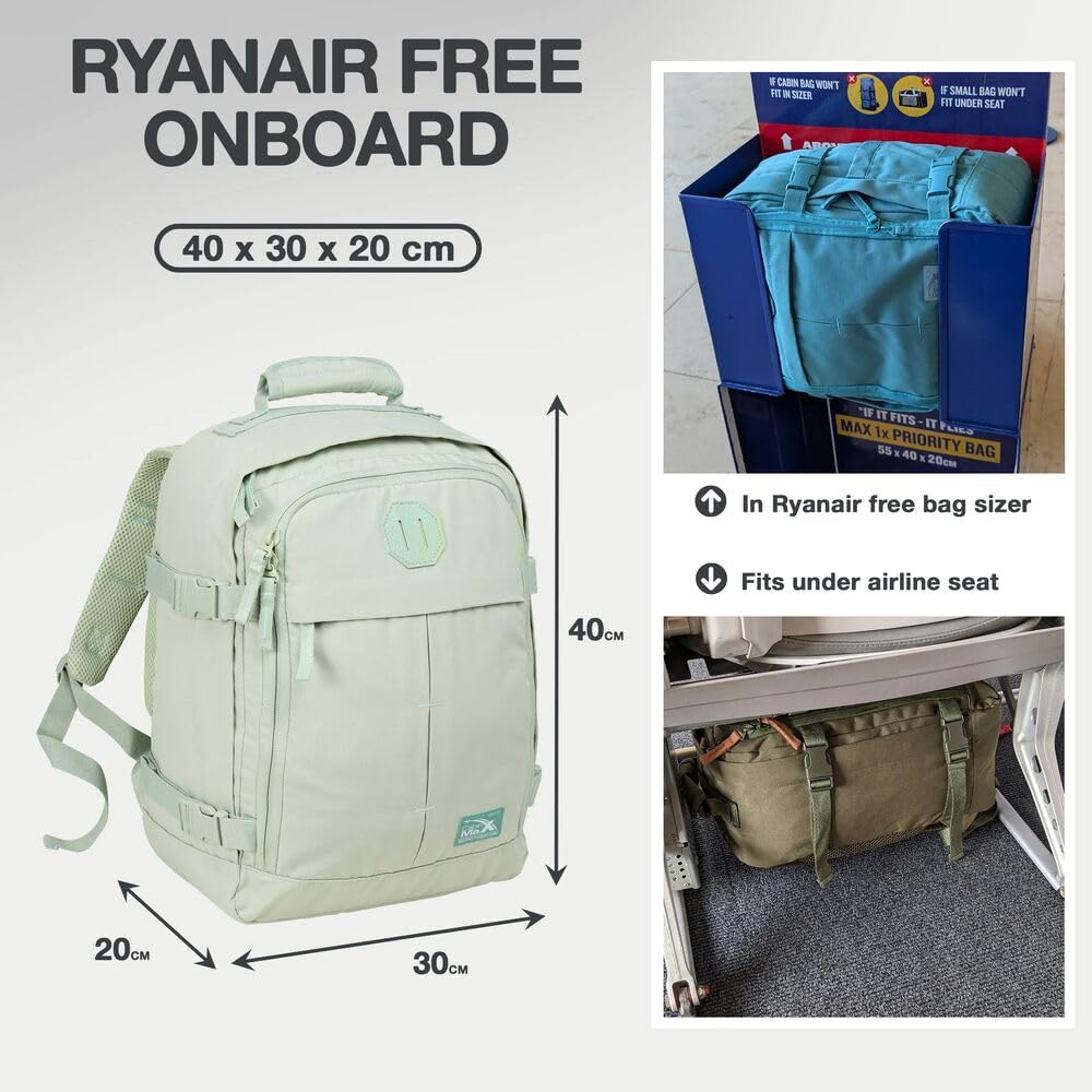 Cabin Max Metz Torba kabinowa 24 l 40 x 30 x 20 cm, idealna do wynajęcia pod siedzeniem, Wizzair, Vueling i innych (poliester z recyklingu rPE)
