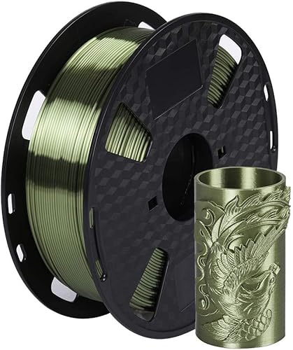 Miniatura 5 de Filamento de impresora PLA 3D de seda 1.75 mm. / 0.06 pulgadas 1 Kg. / 2.2 libras, brillante y sedoso brillo púrpura negro rojo cobre