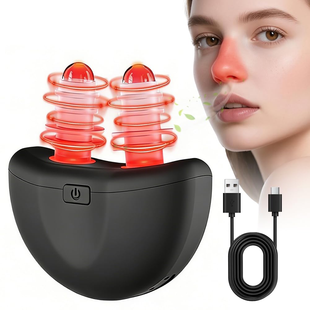 Luz sinusal sin nariz, Respirelief Red Light Nasal Therapier, Instrumento de Terapia Nasal Luz Roja, Sinusitis Luz Roja Dispositivo de Terapia Nasal, Promueve la Respiración Natural y Alivio De