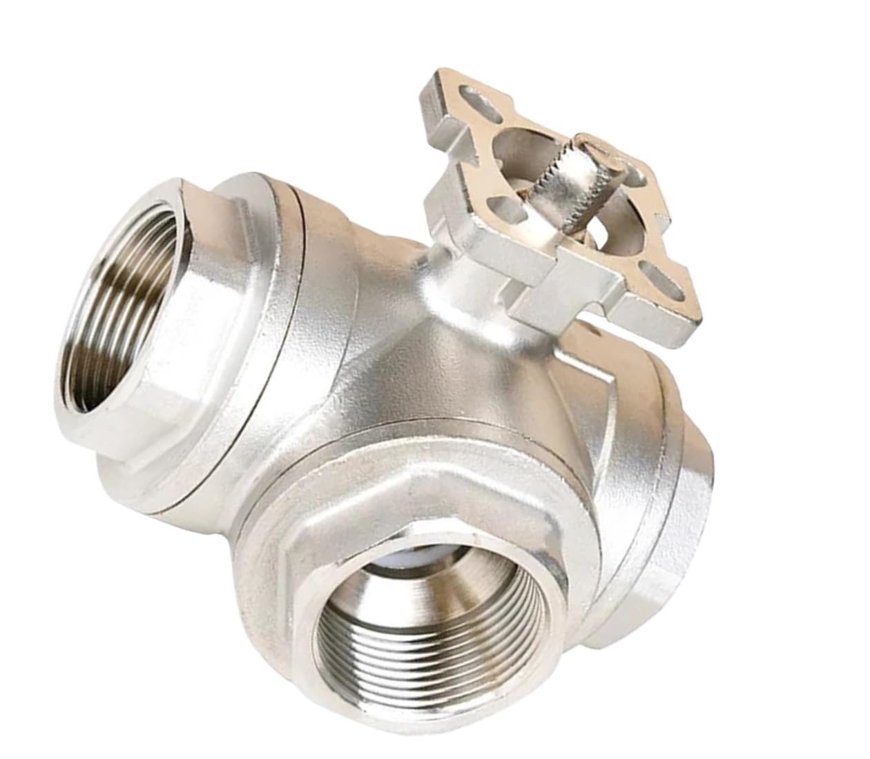 SS304 Three-Way Ball Valve T/L Type - Durable Stainless Steel Valve for Water, Oil, and Gases Applications |(1in LType)