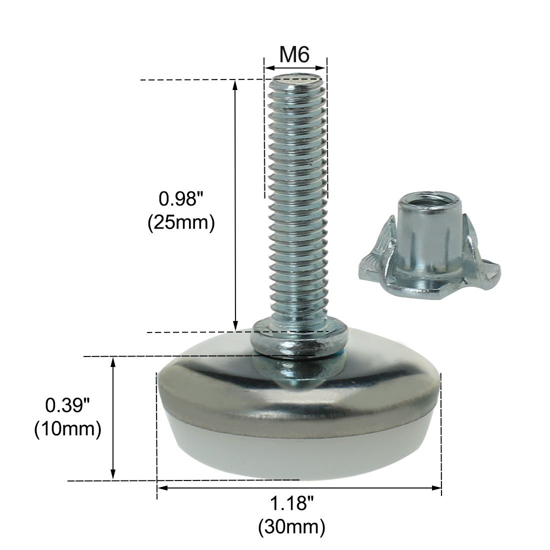 Sourcing Map 4 Pcs Pieds De Nivellement Meuble Réglable