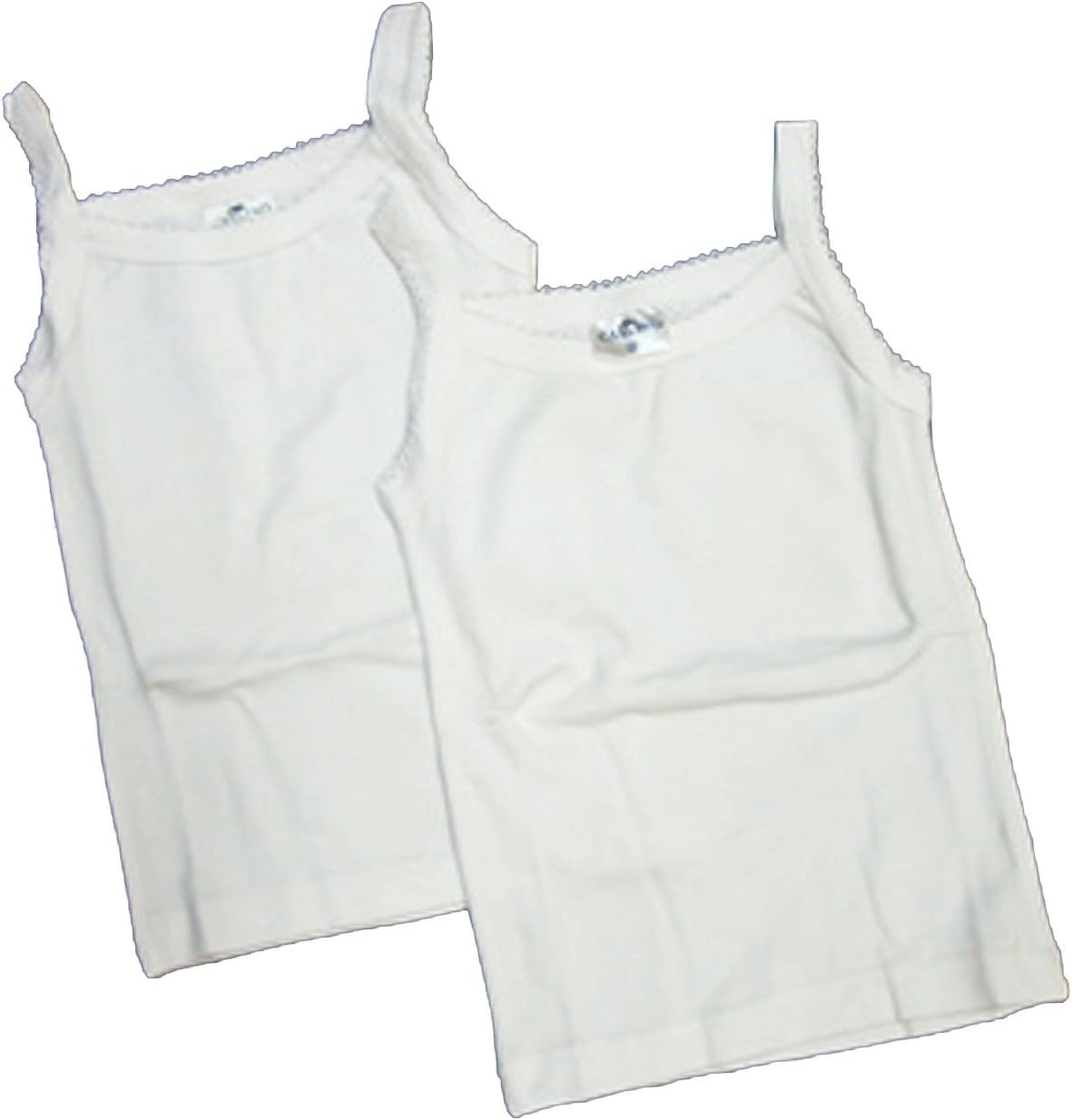 Carlino 2pk White Solid Girls Undershirts-sizes: 2/16 By Shaindys Childrens Wear (12, WHITE)