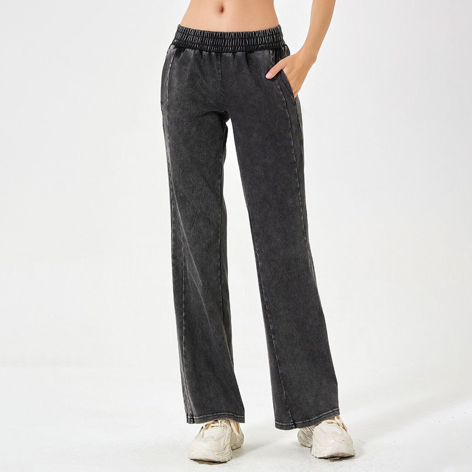 Pantalones De Verano Mujer Verano, Pantalones Vaqueros Mujer De Trabajo, Holgados Cintura Lavada Y Pulida Pantalón Deportivo Pantalon Pantalón Pantalon Pirata