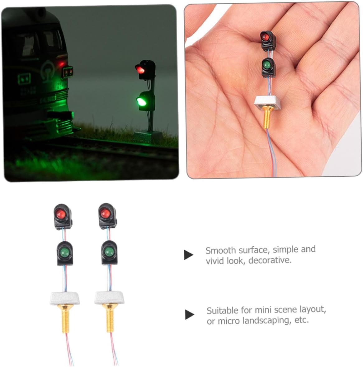 Holibanna 2pcs DIY Miniature Building Kits Road Signal Light Models for Table Layout