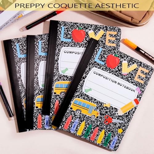 Cahier de composition contre les pages perdues, lot de 6 carnets lignés robustes
