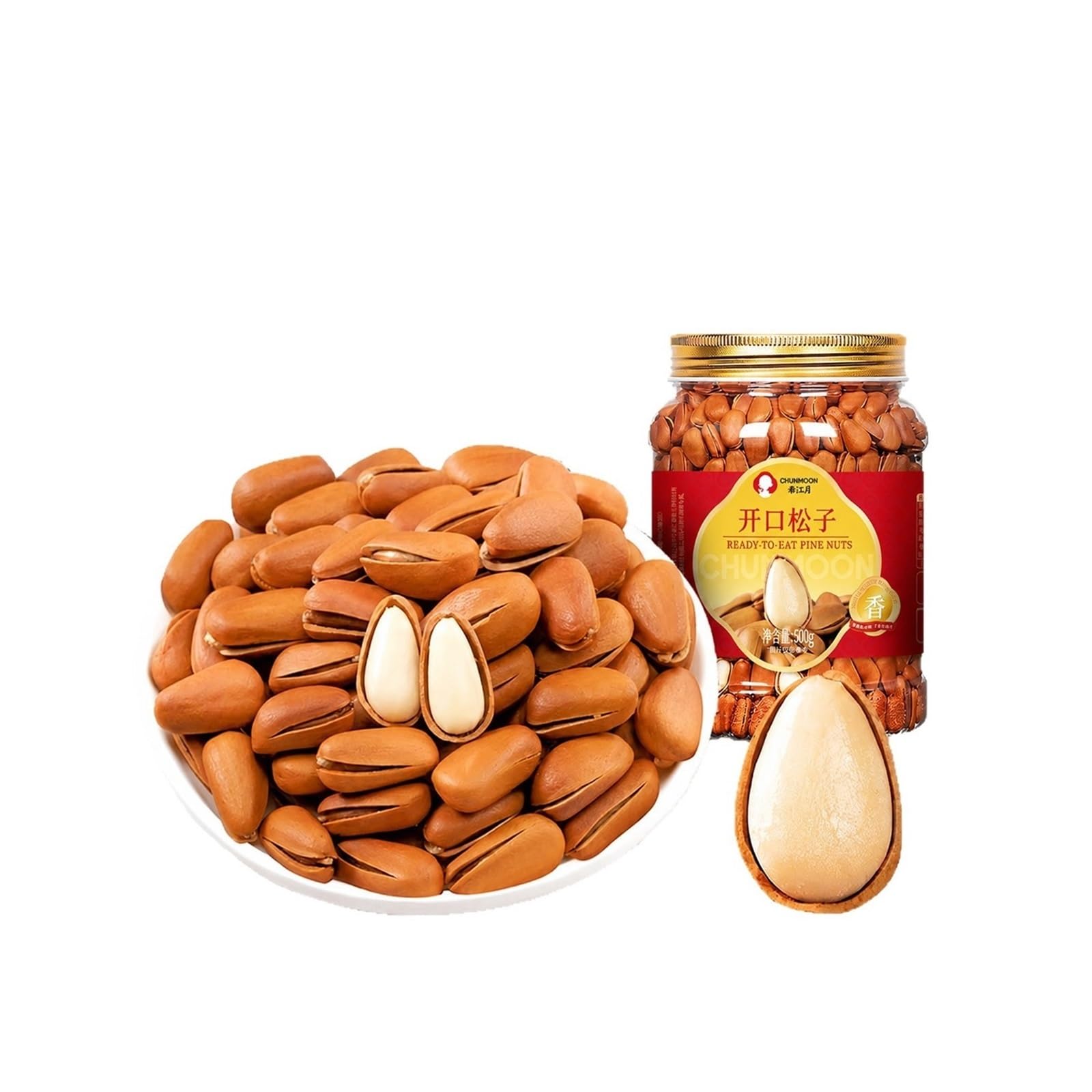 500 g de piñones grandes con la cáscara intacta, ricos en sabor natural, fáciles de preparar y imprescindibles for una delicia.