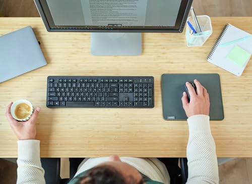 Ody II Tastiera Wireless Silenziosa Layout Italiano QWERTY, Tasti a Profilo Ribassato, Resistente agli Schizzi, Ricevitore USB 2.4GHz, Tastiera PC Senza Fili, Keyboard per Laptop, Mac - Nero - Tastiera gaming - Immagine 7