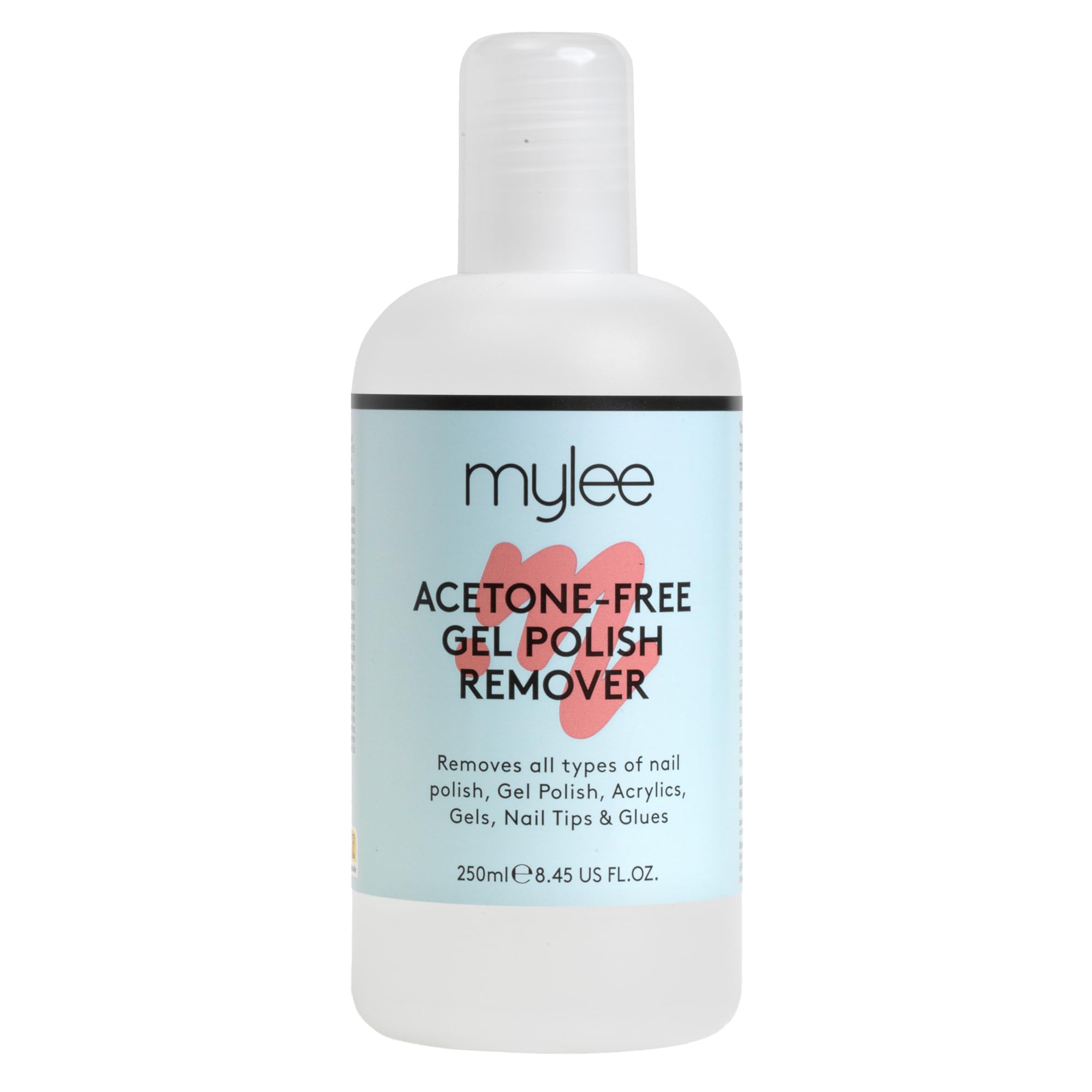 Mylee Dissolvant pour vernis à ongle sans acétone 250 ml – Dissolvant professionnel pour vernis à ongle traditionnel, en gel, en acrylique et gel Builder, doux pour les ongles – Vegan, sans cruauté