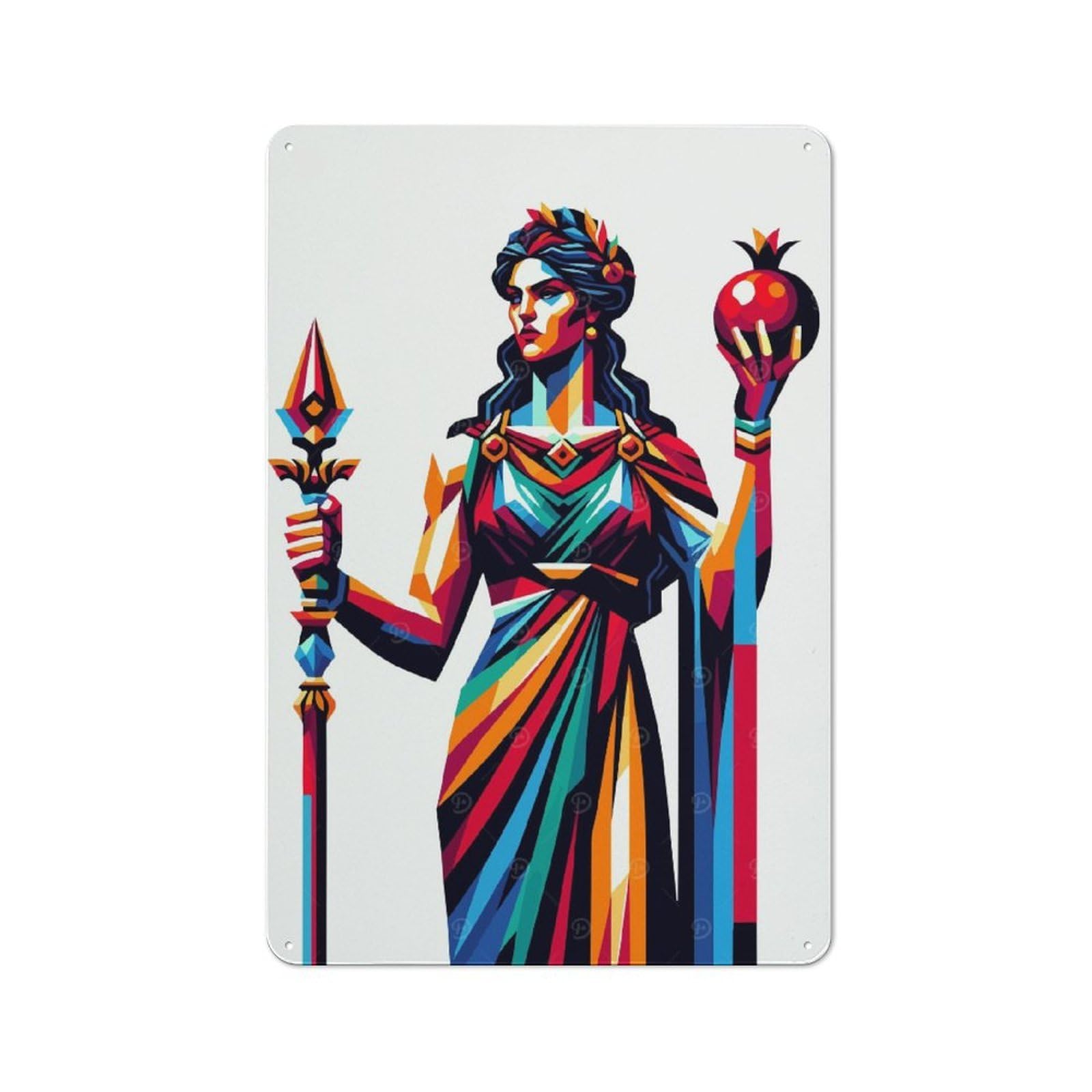 Junmoney Hera Queen Of The Gods Decorative Tin Sign 30X20cm, Old Fashioned Old Style Wall Plaque For Lounge, Study, Pub Or Wall Gallery
