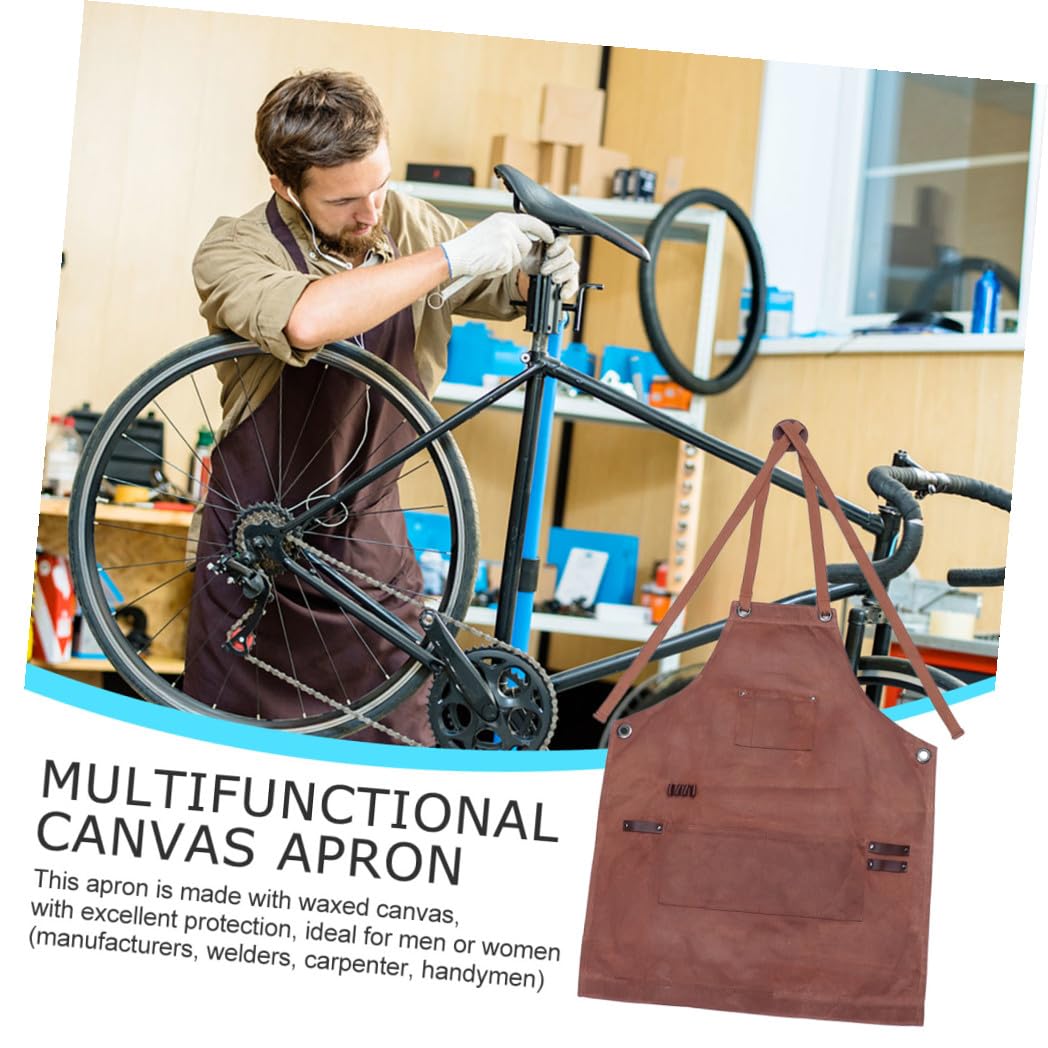 BESTYASH Tablier De Travail Avec Poches À Outils En Toile Cirée Robuste Pour Le Travail Du Bois Pour Hommes