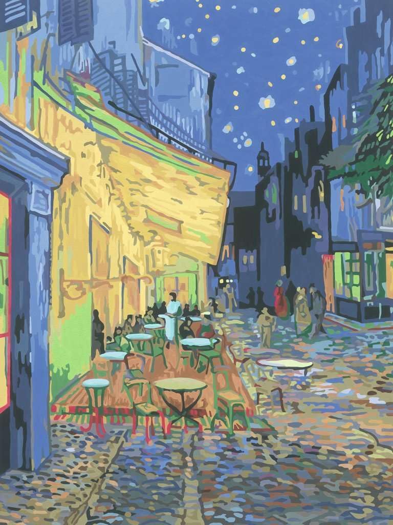 Ravensburger Van Gogh: Café Terrace at Night Paint by Numbers Kit for Adults - 23519 - Painting Arts and Crafts for Ages 14 and Up