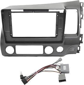 Car Radio Panel 10.1 Inch Car DVD Frame Audio Trim Kits Facia Panel Radio Player Screen 2 Din Fit for Honda Civic 2006-2011 Left Stereo DurableRHD Frame-Cord