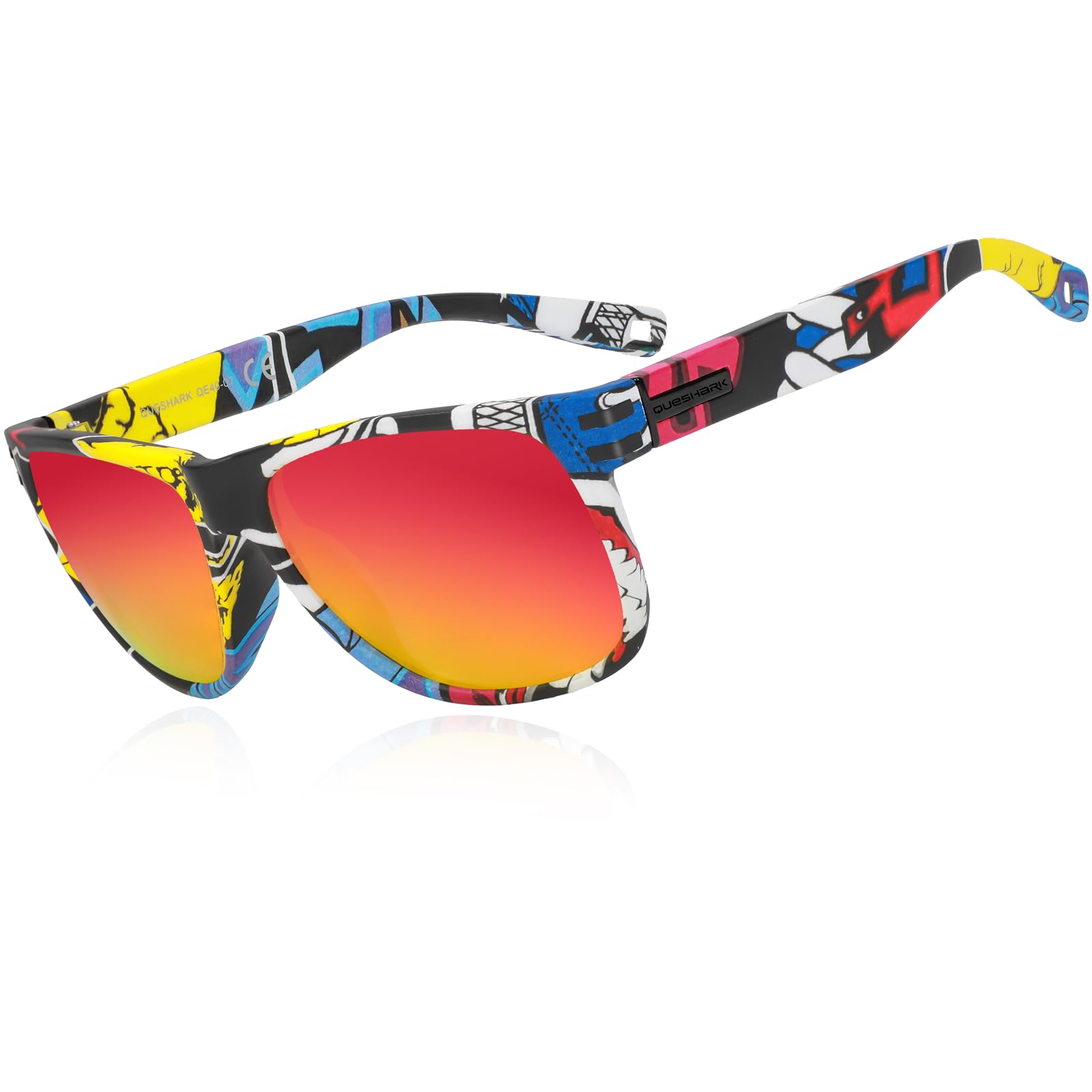 Queshark Occhiali da Sole da Uomo, Lusso Retro Vintage Ultraleggero, UV400 Occhiali da Sole Polarizzati Per Guida Corsa Pesca Escursionismo Golf