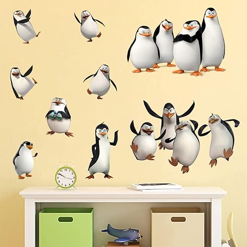 Calcomanías de pared con diseño de pingüino, diseño de pingüino, removibles, para decoración del hogar, dormitorio de niños, sala de juegos,