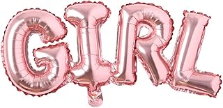 Boy girl connection Letter foil balloons children party decoration birthday party balloons inflatable Helium Balloon baby shower (Pink Girl)