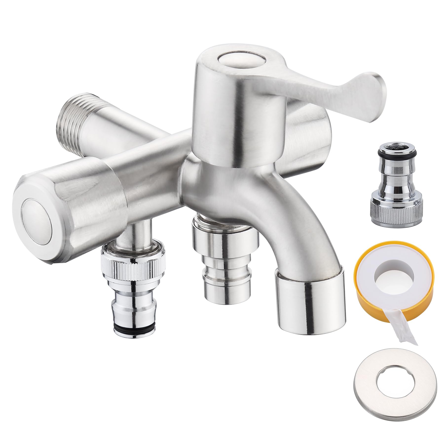 Amazon | Jeonestan 水道 蛇口 3口 洗濯機・ガーデニング・散水ホース