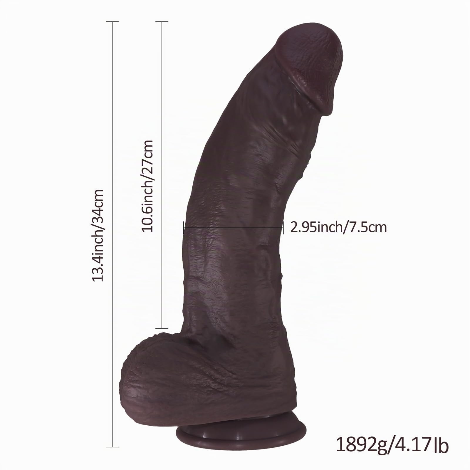 34 cm Riesiger Dicker Dildo, Realistische Riesendildos für Frauen
