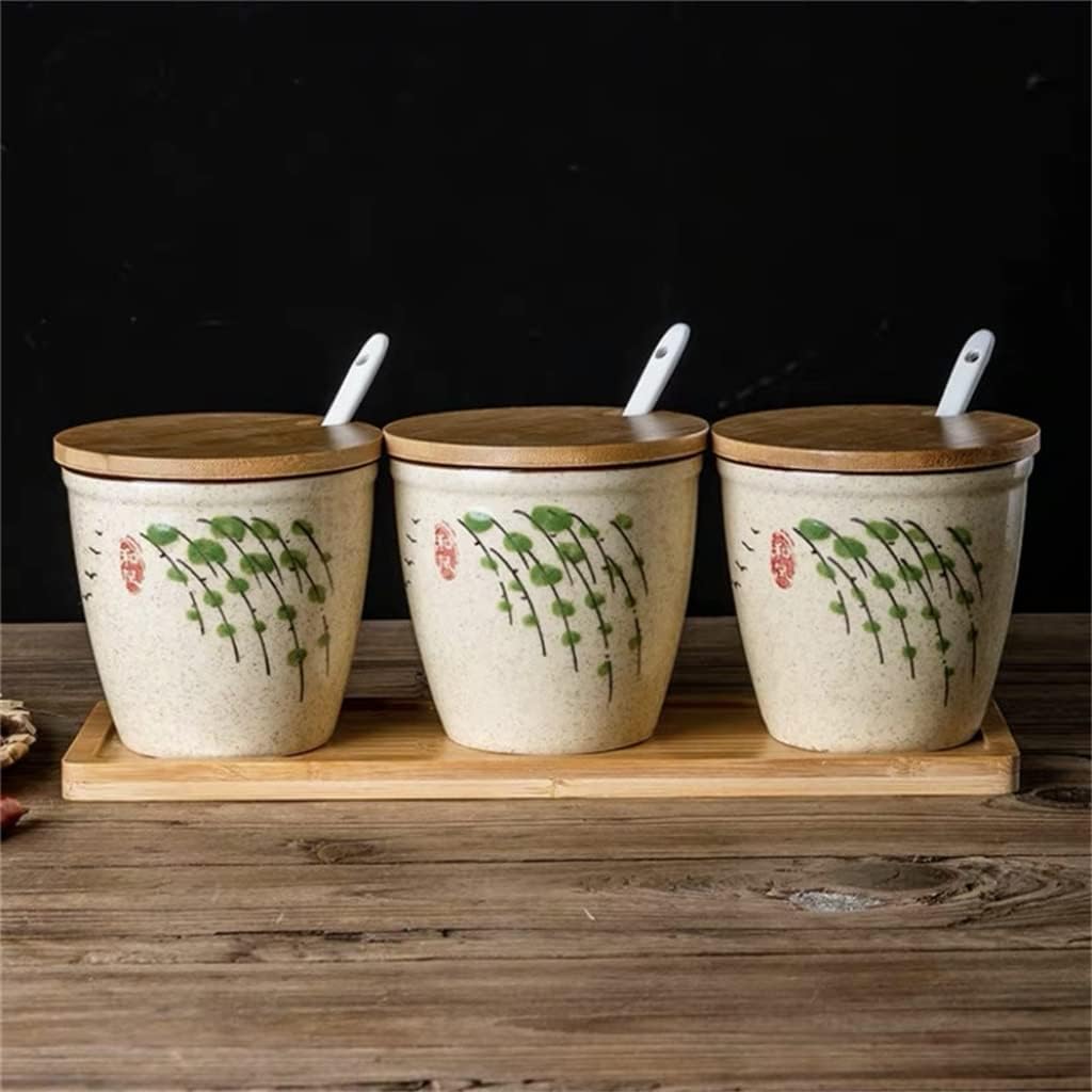 Seasoning jar Ceramic Home Spice Shaker Kitchen Tools Salt and Pepper Shaker Storage Restaurant Spice Jar Set (B