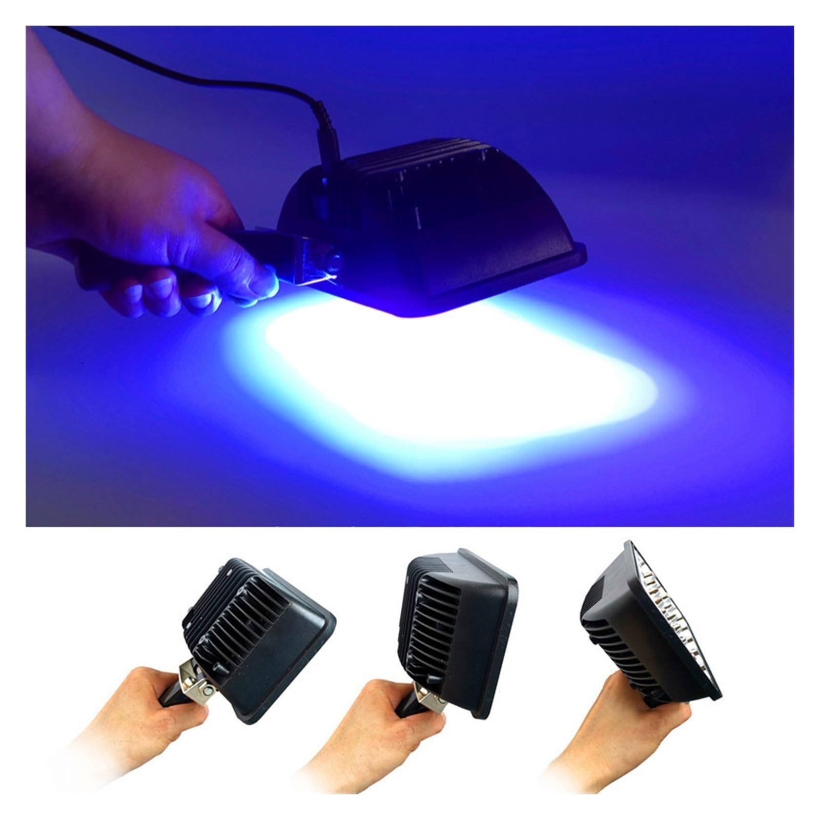 Lampada di polimerizzazione UV Luce LED ultravioletta 405nm 365nm 395nm Colla UV Olio verde Resina epossidica Stampa 3D Saldatura OCA Rilevamento crepe Usi multipli(405nm)