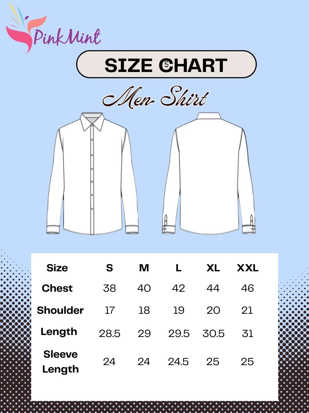 Pinkmint Camicia formale da uomo in misto cotone, casual, a maniche lunghe, tinta unita, camicia formale da uomo (confezione da 1)