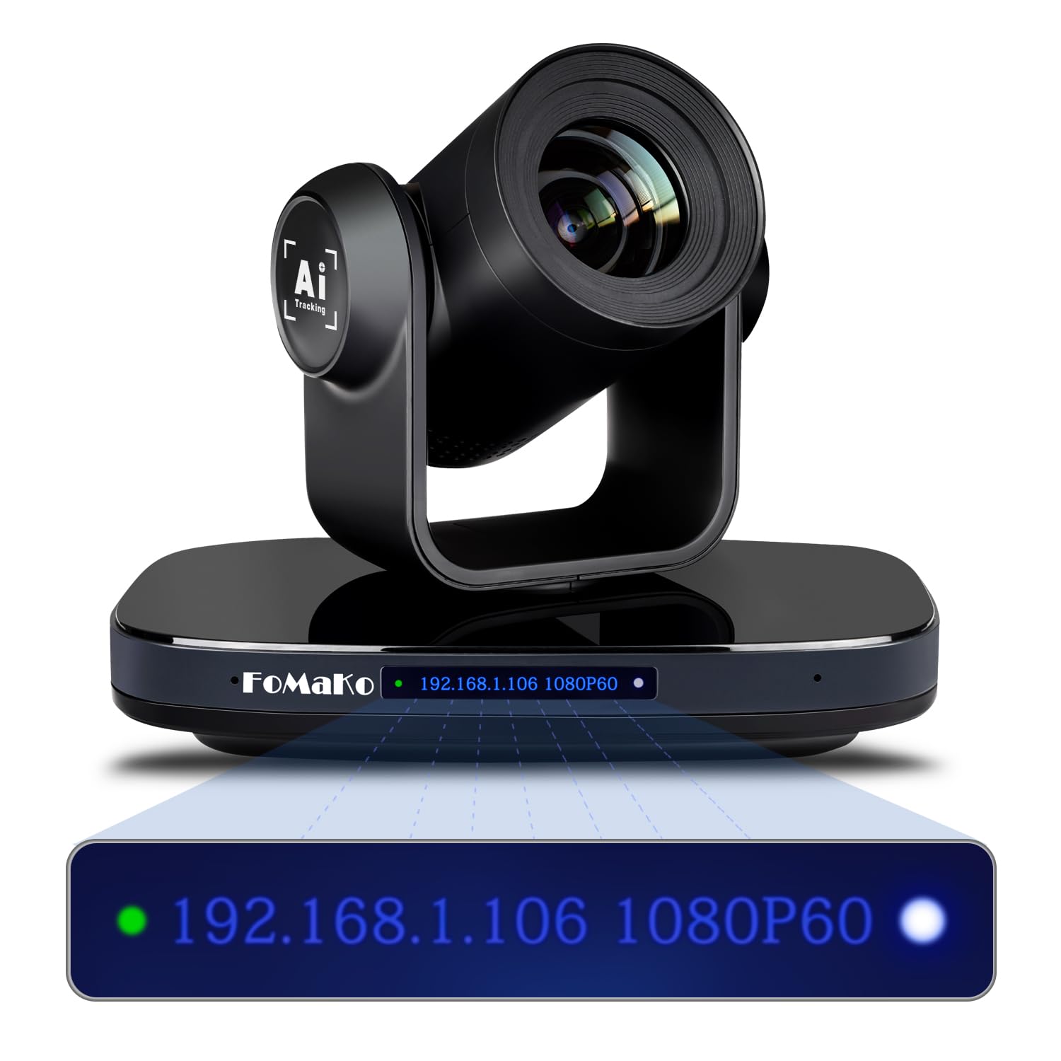 FoMaKo PTZ Camera HDMI, 1080P60 AI Auto-Tracking PTZ Camera, 20X Optical Zoom, USB3.0 Type-C 3G-SDI,for Church Worship Education Conference Events,