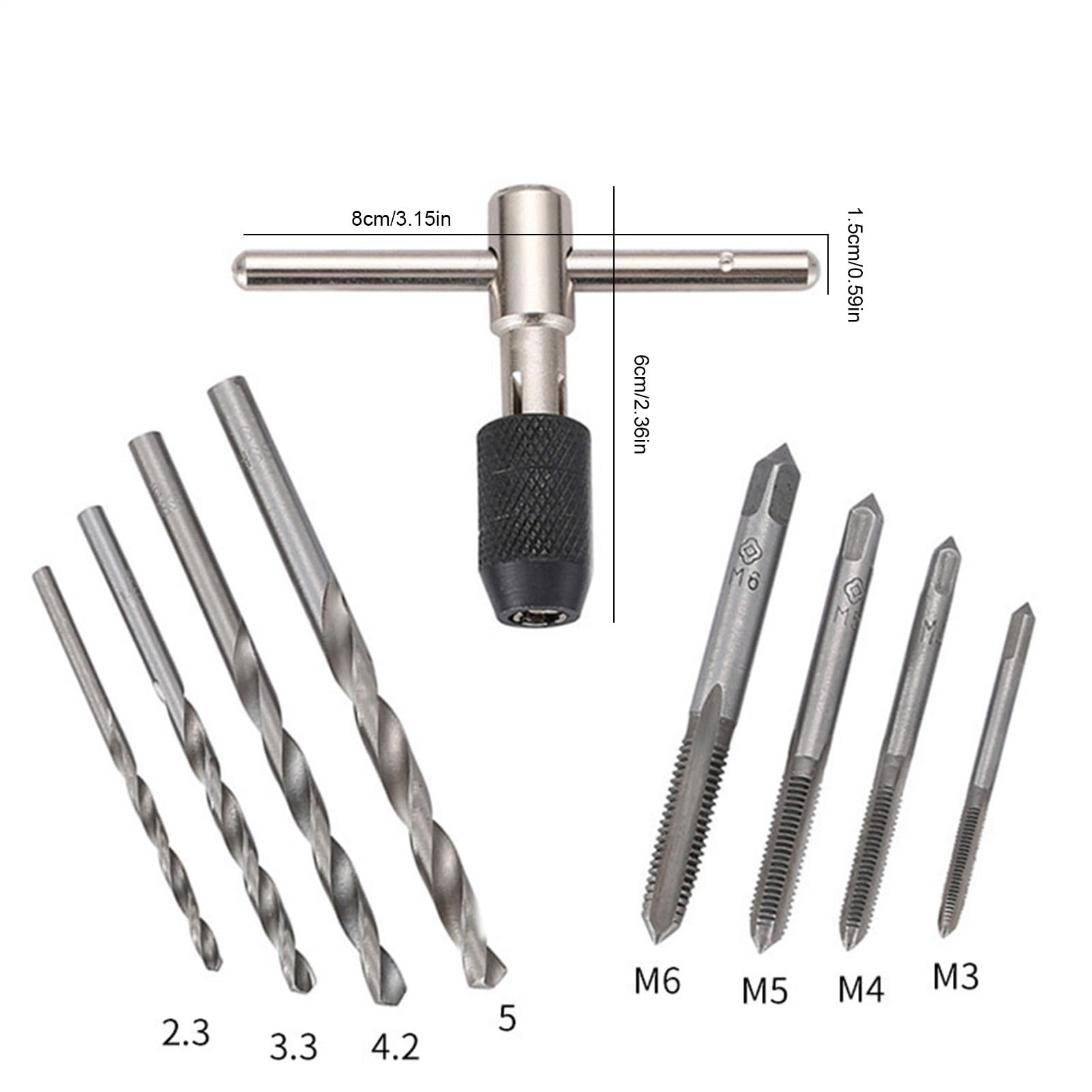 Metrisches Gewindebohrer-Set – Legierter Stahl, 9-teilig | Gewindebohrer Mit Hahngriff | Metrisches Gewindebohrer- Und Schneideisenset | Gewindemacher-Werkzeug Für Profis, Anfänger, Heimanwender, Zum