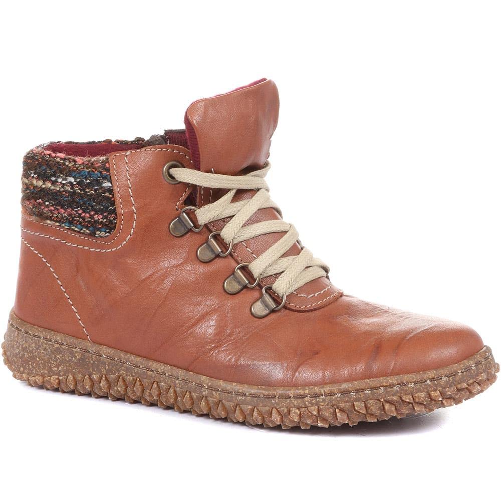 Loretta Leather Ankle Boots - Tan Size 6