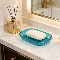 Vista 5 de AMUONTY Juego de 2 Soportes para Jabonera de Barra, Bandeja Portajabones para Barra de Jabón, Jaboneras para Ducha y Baño, Jabonera para Fregadero