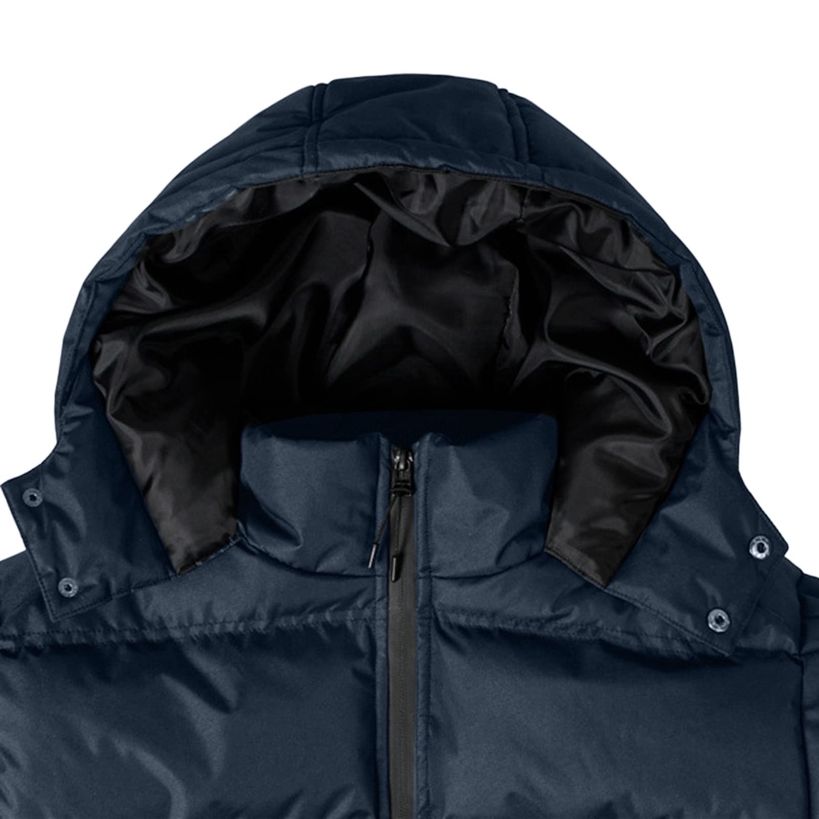 Giacche invernali trapuntate da uomo - Piumino da uomo con cappuccio invernale con cappuccio con cerniera intera imbottita Plus Size cappotto in cotone con tasche piumino morbido piumino caldo piumino