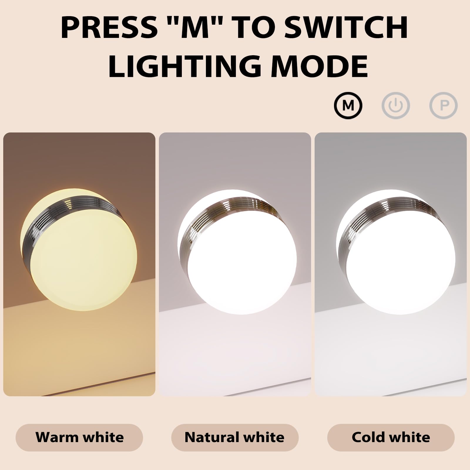 Hollywood Specchio Trucco con Luc, 50x42cm Specchio con Luci 14 LED, 3 Modalità Illuminazione Regolabile, Controllo Tattile, Porte USB, Specchi da Tavolo per La Camera da Letto Spogliatoio