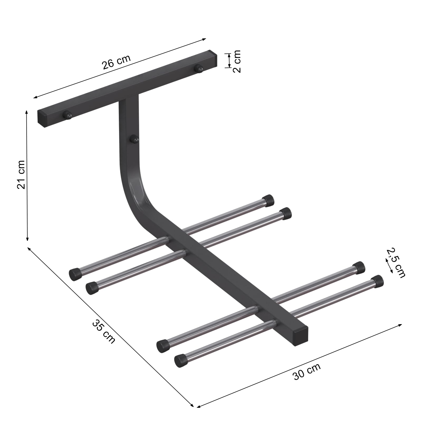 QLS N4 - Supporto per sci per 4 paia di sci, 37 cm