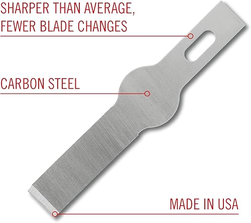 Miniatura 2 de Excel Blades Cuchillas de repuesto de cincel, juego de 50 cuchillas de acero al carbono para corte y recorte de precisión, multiusos, profesionales,