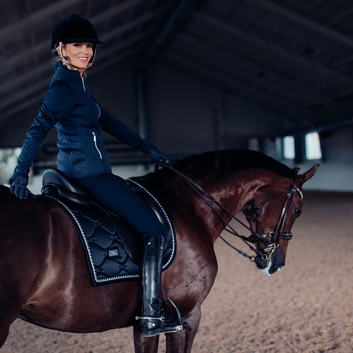 Equestrian Stockholm Mantilla para saltar (pony, azul medianoche)