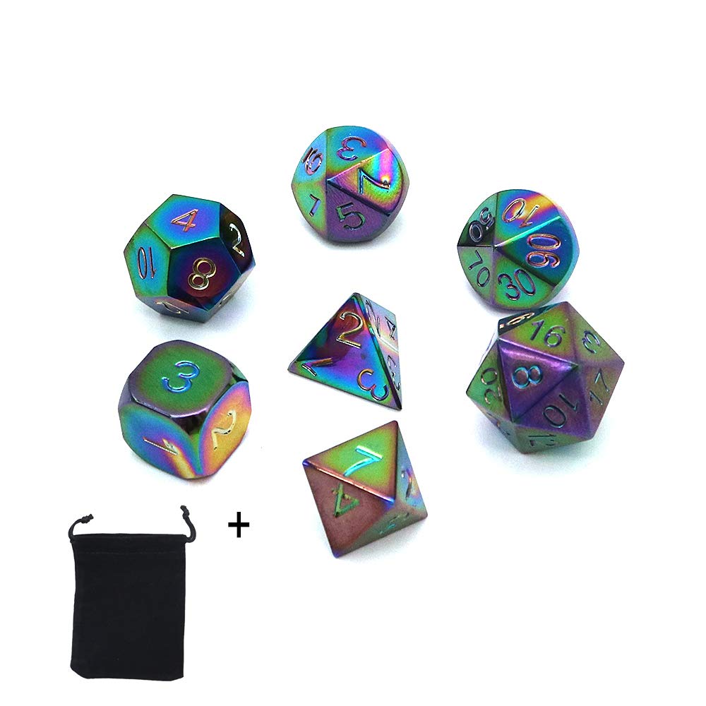 Set di 7 dadi poliedrici per giochi di ruolo Dungeon and Dragons, viola nebulosa