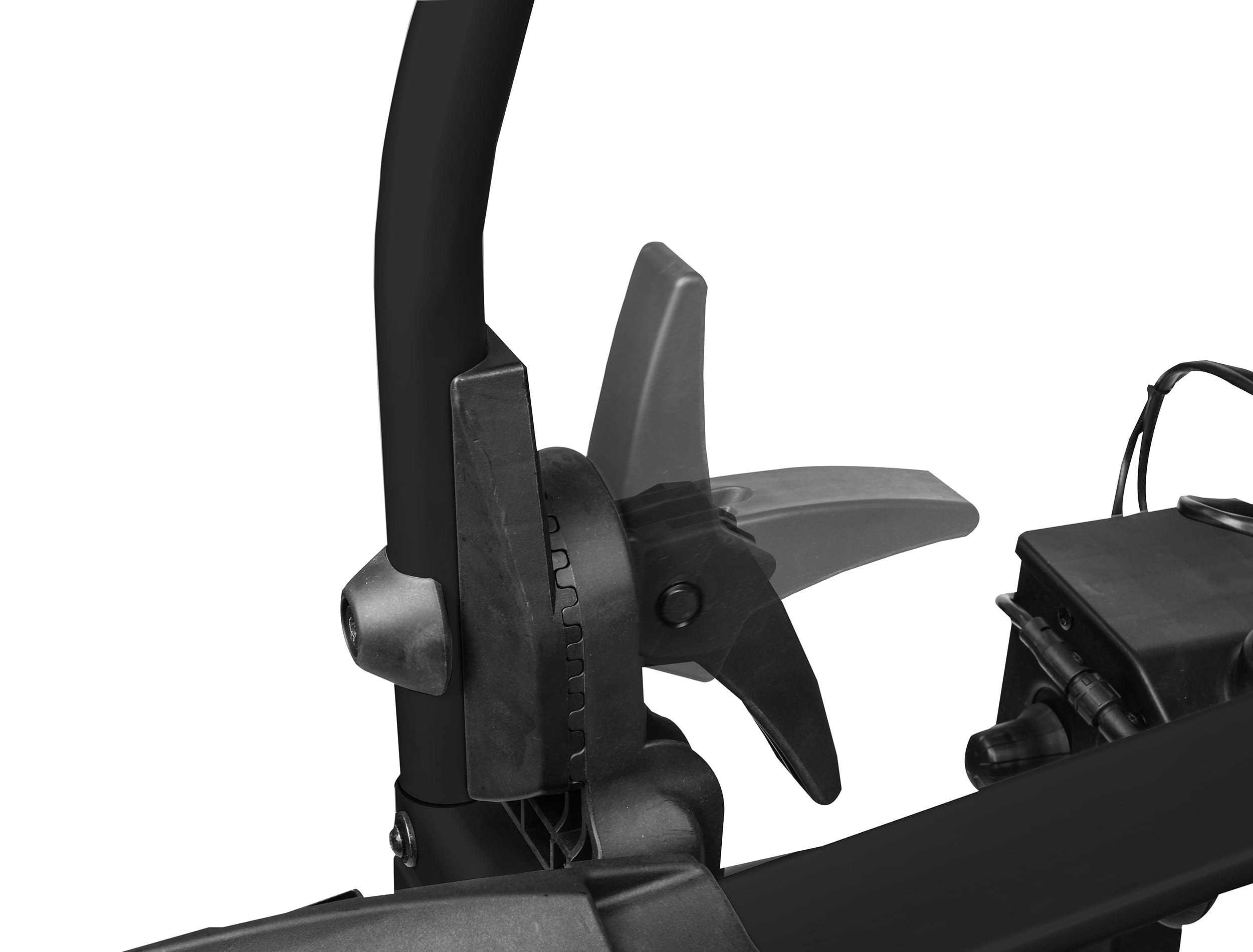 EUFAB 11650 Fahrradträger TECDC1+, Heckträger für 2 E-Bikes, 60 kg Nutzlast, abklappbar Fußpedal, LED-Rückleuchten, vormontiert, Schwarz