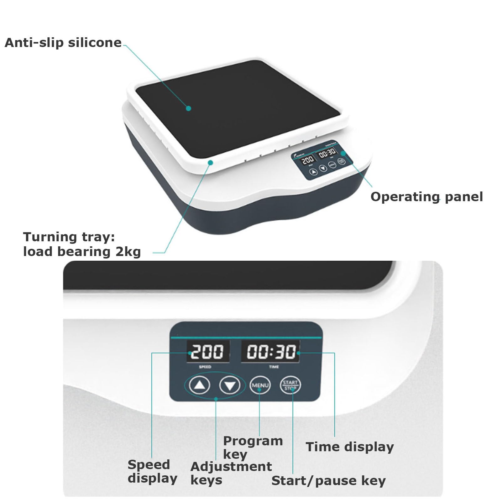 Orbital Shaker, kompakter digitaler Shaker für Labor, einstellbare Geschwindigkeit 40-200 U/min, Kontinuierlicher/Timer-Modus, horizontaler Rotator für Forschungsschule