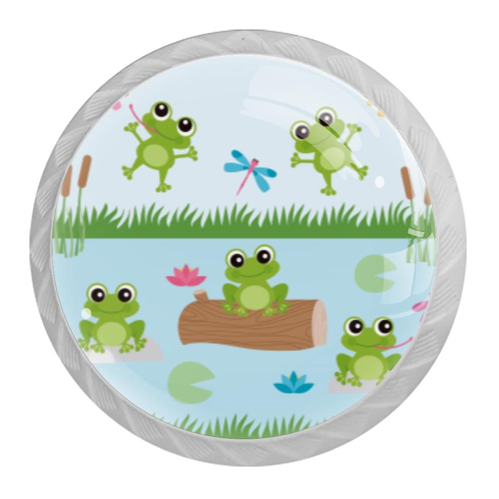 Tqmspg 4 Pieces Drawer Pulls Frog and Dragonfly Door Knobs Dresser Handles for Kitchen Wardrobe Cupboard Hardware Furniture
